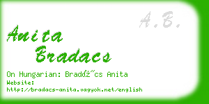anita bradacs business card